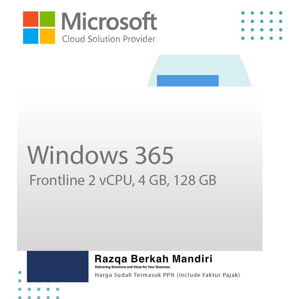 Windows 365 Frontline 2 vCPU, 4 GB, 128 GB - P1Y - Annual